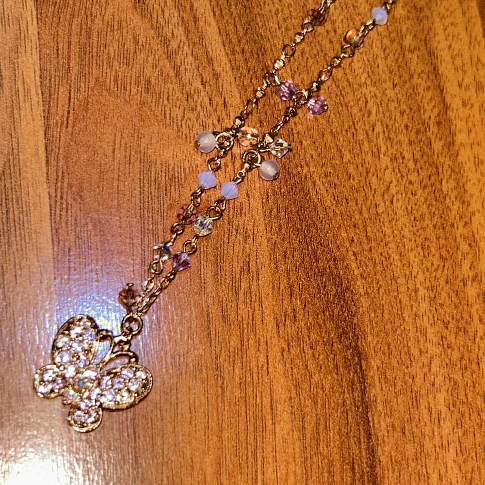 Authentic Anna Sui Butterfly 🦋 Rhinestone Necklace